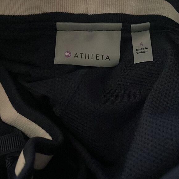 Athleta 'Sonara' Skort Mini Skirt Navy Blue/White Stripe 4 - Picture 5 of 5